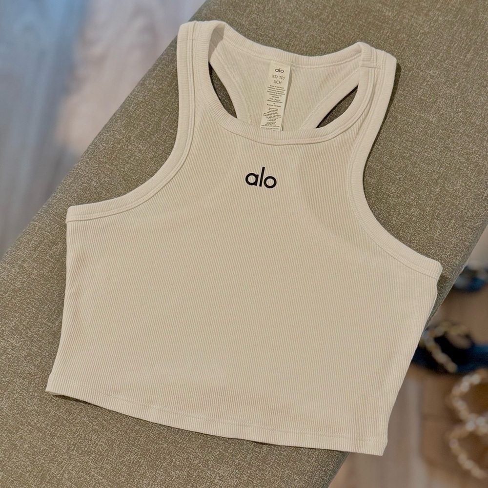 Alo Yoga Aspire Tank Top White/Black (XS)